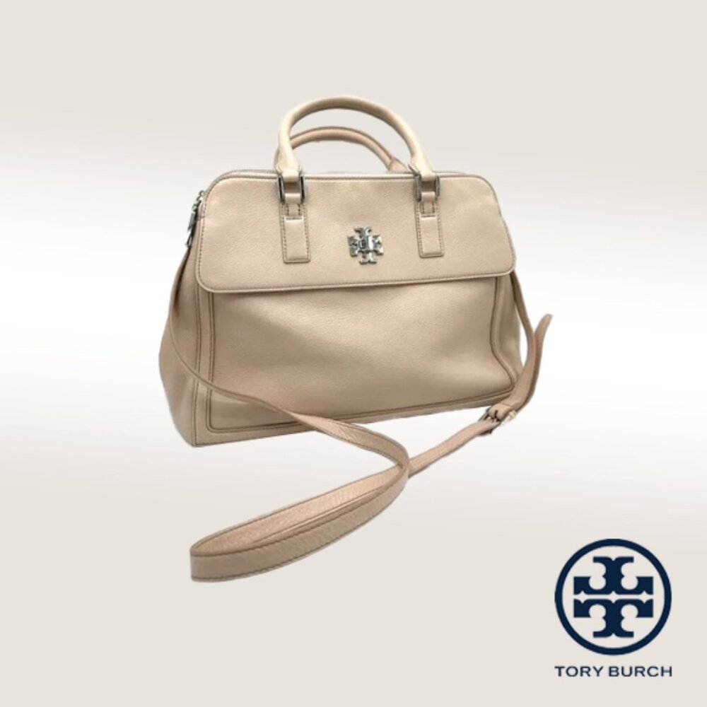 Tory Burch Mercer Dome Satchel – Light Oak
